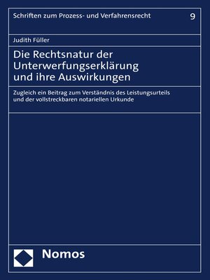 cover image of Die Rechtsnatur der Unterwerfungserklärung und ihre Auswirkungen
